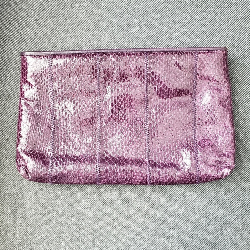 COPY - Violet Purple Faux Leather Snakeskin Clutc…